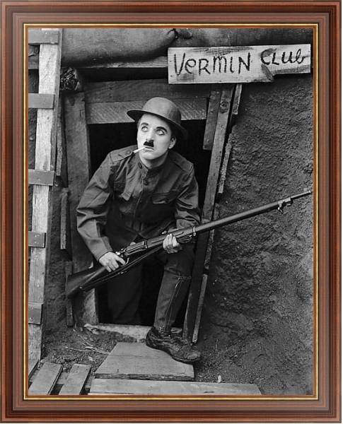 Постер Chaplin, Charlie (Shoulder Arms) с типом исполнения На холсте в раме в багетной раме 35-M719P-83