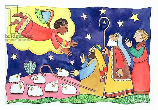 Постер Annunciation to the Shepherds 2 с типом исполнения На холсте в раме в багетной раме 221-03