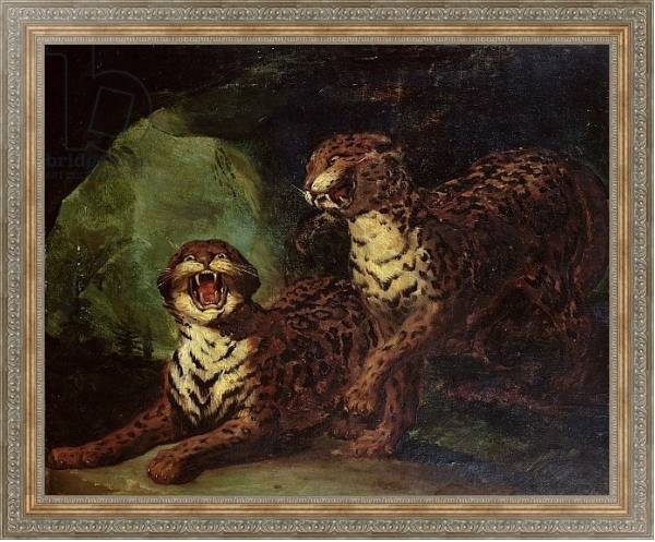 Постер Two Leopards, c. 1820 с типом исполнения На холсте в раме в багетной раме 484.M48.310