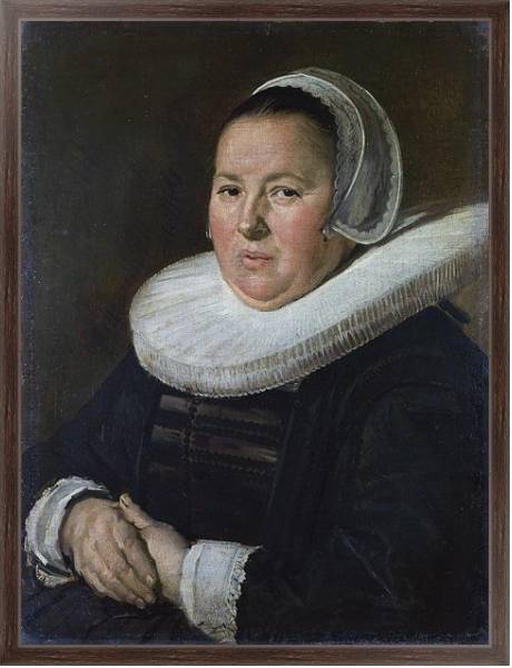 Постер Портрет женщины средних лет с типом исполнения На холсте в раме в багетной раме 221-02