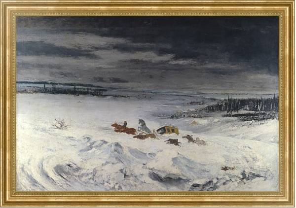 Постер Дилижанс в снегу с типом исполнения На холсте в раме в багетной раме NA033.1.051