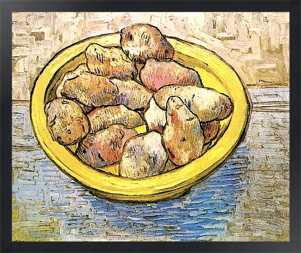 Постер Натюрморт: картофель на желтом блюде с типом исполнения На холсте в раме в багетной раме 1727.8010