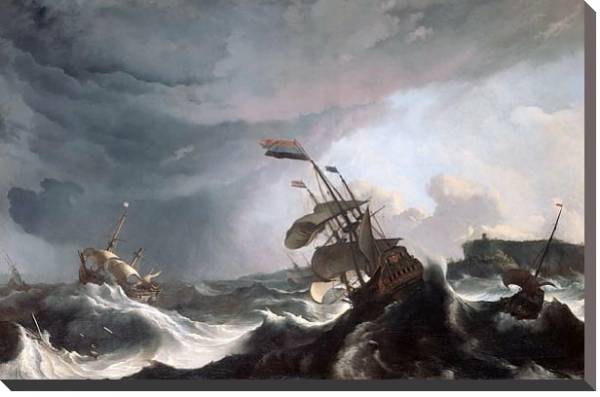 Постер Ships in Distress in a Heavy Storm с типом исполнения На холсте без рамы