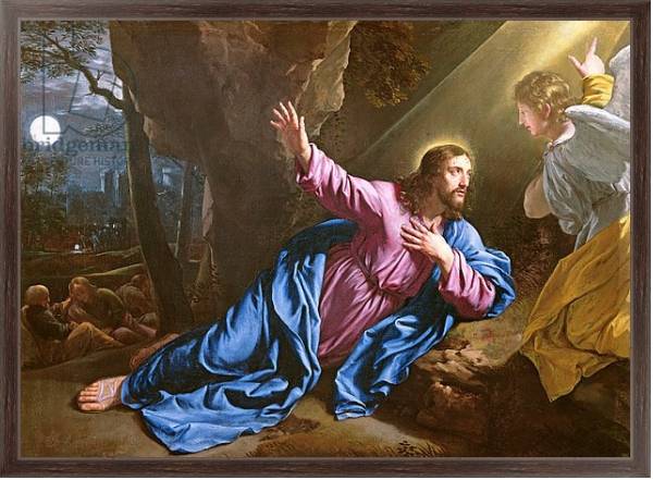 Постер Christ in the Garden of Olives, 1646-50 с типом исполнения На холсте в раме в багетной раме 221-02