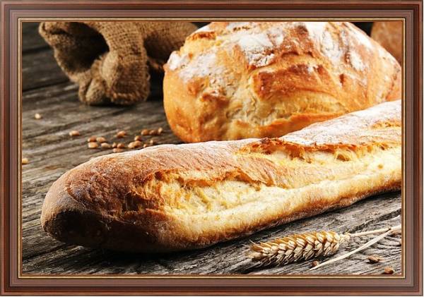 Постер Свежий хлеб с типом исполнения На холсте в раме в багетной раме 35-M719P-83