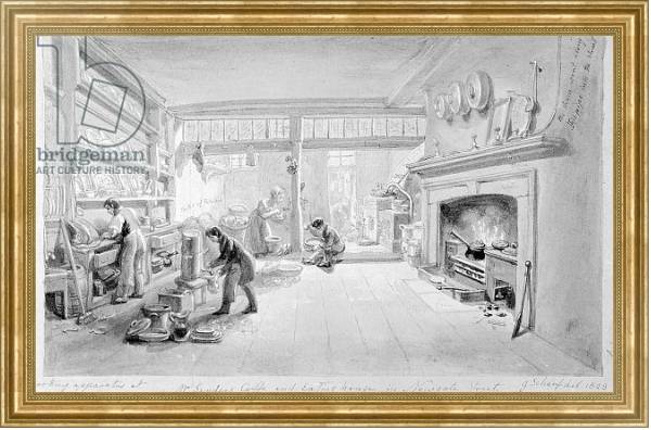 Постер The Kitchen of Mr. Sander's Coffee and Eating House, Newgate Street, 1828 с типом исполнения На холсте в раме в багетной раме NA033.1.051