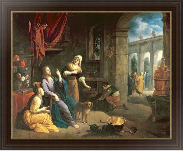 Постер Jesus at the Home of Martha and Mary с типом исполнения На холсте в раме в багетной раме 1.023.151