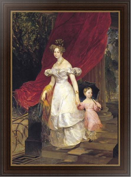Постер Портрет великой княгини Елены Павловны с дочерью Марией. 1830 с типом исполнения На холсте в раме в багетной раме 1.023.151