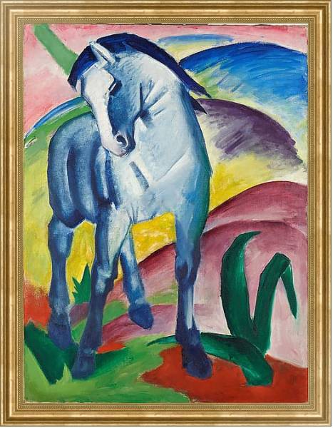 Постер Синяя лошадь I с типом исполнения На холсте в раме в багетной раме NA033.1.051