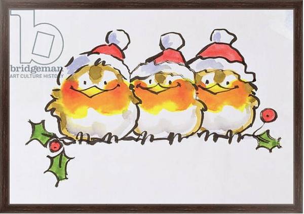 Постер Christmas Robins с типом исполнения На холсте в раме в багетной раме 221-02