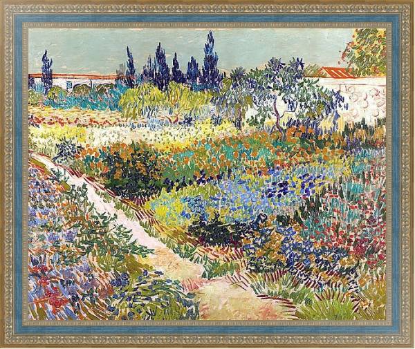 Постер Тропинка в цветущем саду с типом исполнения На холсте в раме в багетной раме 484.M48.685
