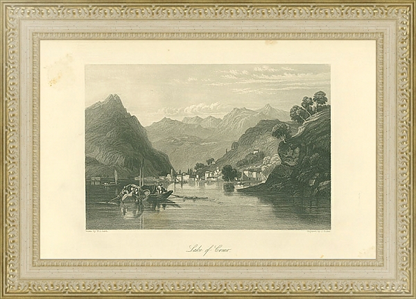 Постер Lake of Como 1 с типом исполнения Акварель в раме в багетной раме 484.M48.725