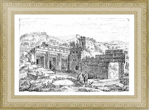 Постер Ruins of Cyrene, in Shahhat, Libya, vintage engraving с типом исполнения Акварель в раме в багетной раме 484.M48.725