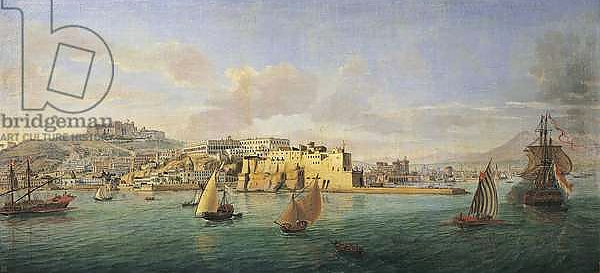 Постер View of Naples from the Sea с типом исполнения На холсте без рамы