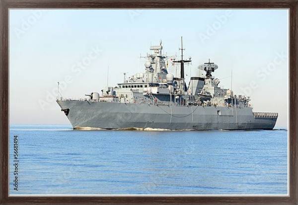Постер Военный корабль с типом исполнения На холсте в раме в багетной раме 221-02