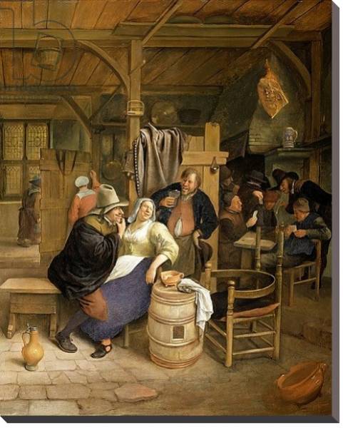 Постер A Tavern Interior with Card Players с типом исполнения На холсте без рамы