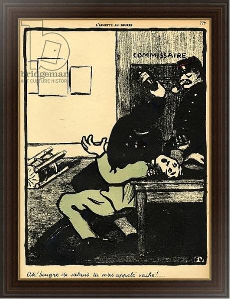 Постер A policeman hits a man with a bottle in a police station, 1902 с типом исполнения На холсте в раме в багетной раме 1.023.151