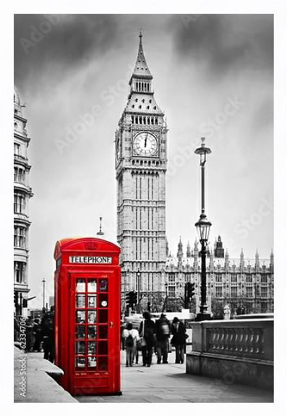 Постер Великобритания. Лондон с типом исполнения На холсте в раме в багетной раме 221-03