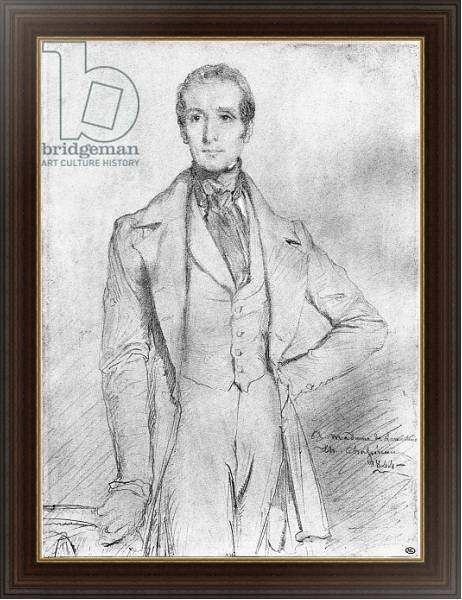 Постер Portrait of Alphonse de Lamartine, 1844 с типом исполнения На холсте в раме в багетной раме 1.023.151