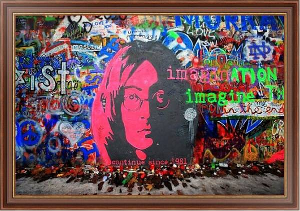 Постер Граффити: Джон Ленон с типом исполнения На холсте в раме в багетной раме 35-M719P-83