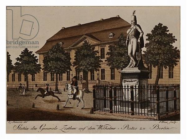 Постер Statue of General von Ziethen in Wilhelm Platz, Berlin с типом исполнения На холсте в раме в багетной раме 221-03