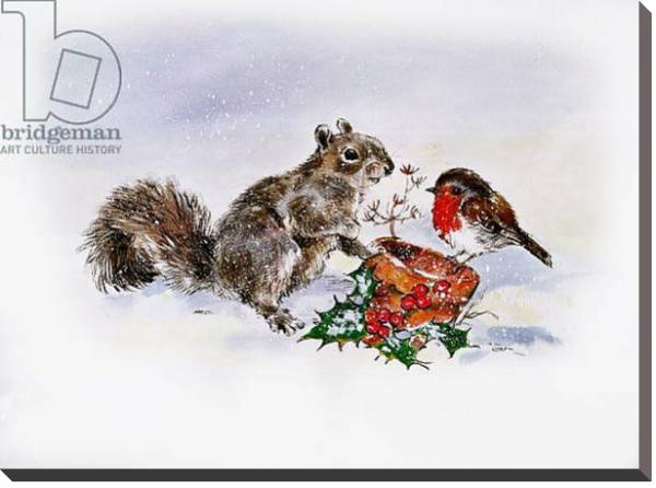 Постер The Squirrel and the Robin с типом исполнения На холсте без рамы