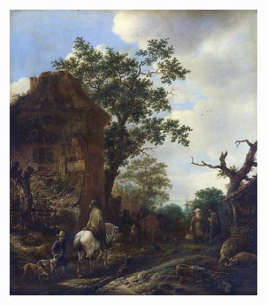 Постер Окраина деревини с наездником с типом исполнения На холсте в раме в багетной раме 221-03