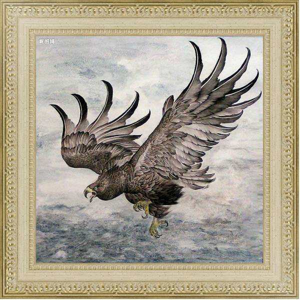 Постер Восточные птицы 63 с типом исполнения Акварель в раме в багетной раме 484.M48.725