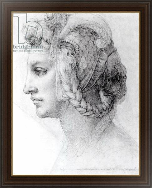 Постер Ideal Head of a Woman, c.1525-28 с типом исполнения На холсте в раме в багетной раме 1.023.151