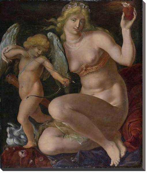 Постер Венера и Купидон с типом исполнения На холсте без рамы