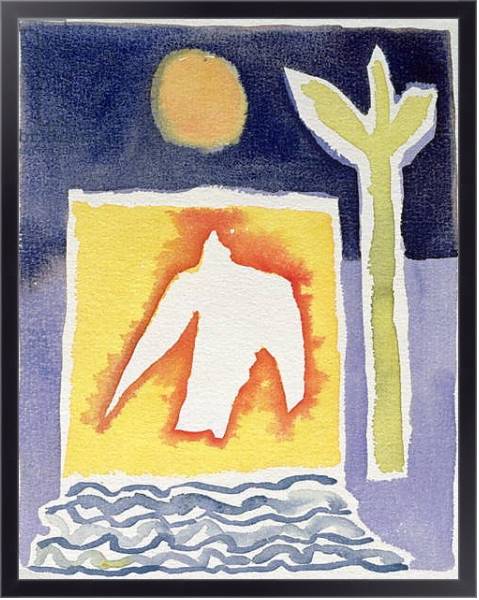 Постер Tree, Sun and Rising Bird, 1989 с типом исполнения На холсте в раме в багетной раме 221-01