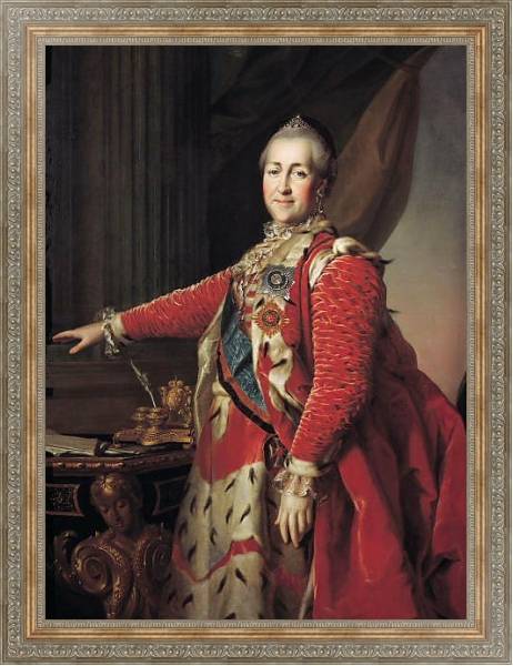 Постер Портрет Екатерины II. Около1782 с типом исполнения На холсте в раме в багетной раме 484.M48.310
