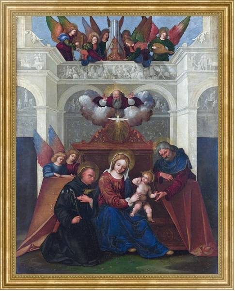 Постер Священная семья со Святым Николой из Толентино с типом исполнения На холсте в раме в багетной раме NA033.1.051