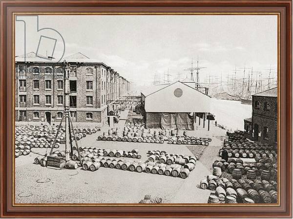 Постер London Docks, Port of London, London, England in the late 19th century с типом исполнения На холсте в раме в багетной раме 35-M719P-83