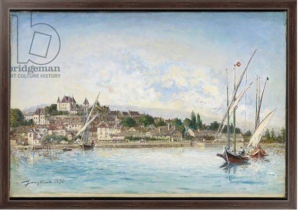 Постер Landscape from Lake Leman to Nyon, 1875 с типом исполнения На холсте в раме в багетной раме 221-02