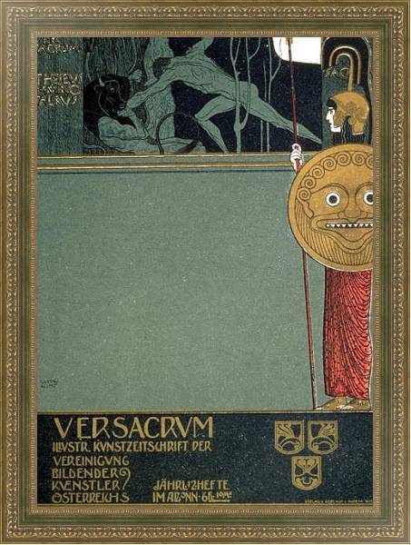 Постер Cover of 'Ver Sacrum', depicting Theseus and the Minotaur с типом исполнения На холсте в раме в багетной раме 484.M48.640