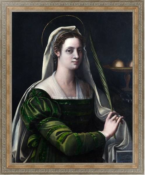 Постер Портрет леди с атрибутами Святой Агаты с типом исполнения На холсте в раме в багетной раме 484.M48.310