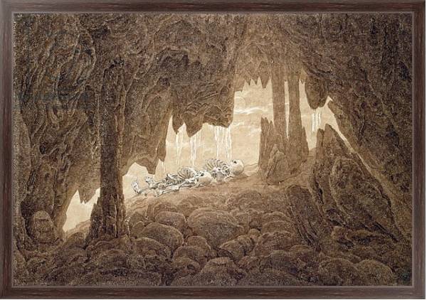 Постер Skeleton in the Cave с типом исполнения На холсте в раме в багетной раме 221-02