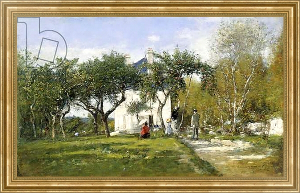 Постер Fervaques, Garden and House of Monsieur Jacquette, 1877 с типом исполнения На холсте в раме в багетной раме NA033.1.051
