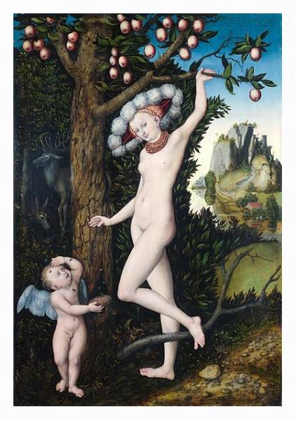 Постер Купидон, жалующийся Венере с типом исполнения На холсте в раме в багетной раме 221-03