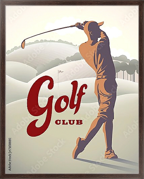 Постер Гольф 15 с типом исполнения На холсте в раме в багетной раме 221-02