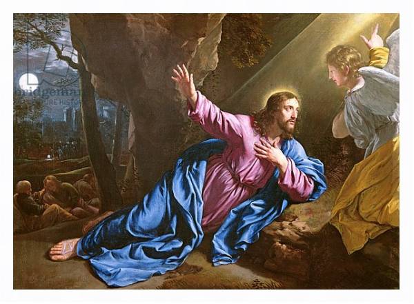 Постер Christ in the Garden of Olives, 1646-50 с типом исполнения На холсте в раме в багетной раме 221-03