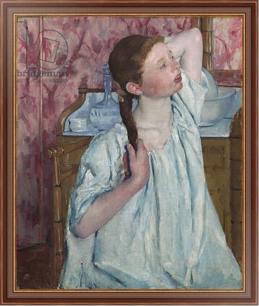 Постер Girl Arranging Her Hair, 1886 с типом исполнения На холсте в раме в багетной раме 35-M719P-83