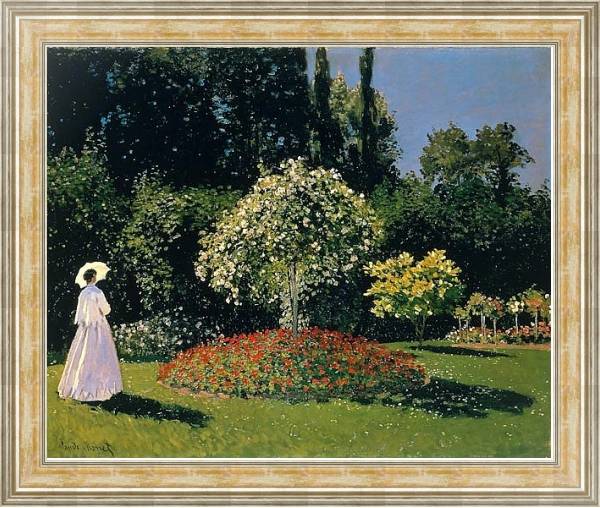Постер Жанна-Маргарита Лекадр в саду с типом исполнения На холсте в раме в багетной раме NA053.0.115