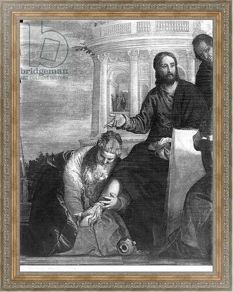 Постер The Meal at the House of Simon the Pharisee, detail of the central part, 1570 с типом исполнения На холсте в раме в багетной раме 484.M48.310
