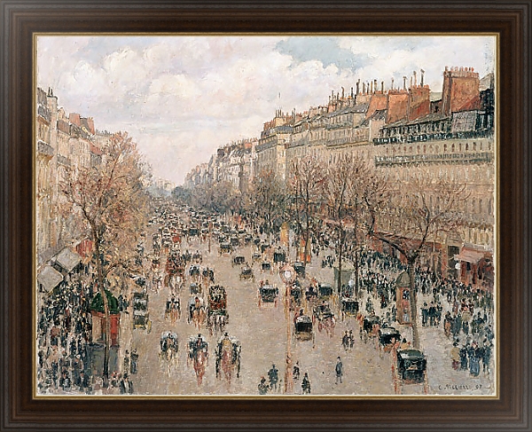 Постер Бульвар Монмартр в Париже с типом исполнения На холсте в раме в багетной раме 1.023.151