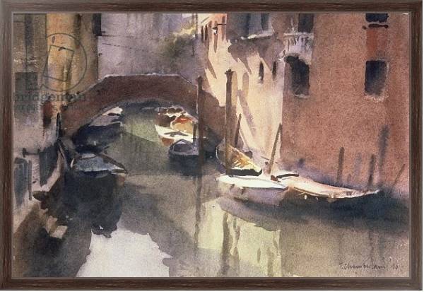 Постер A Quiet Canal in Venice, 1990 с типом исполнения На холсте в раме в багетной раме 221-02