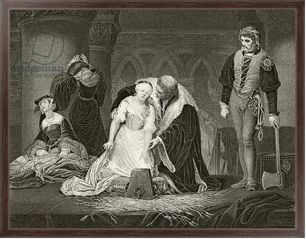 Постер The execution of Lady Jane Grey, 12 February 1554,  published London, c.1890 с типом исполнения На холсте в раме в багетной раме 221-02