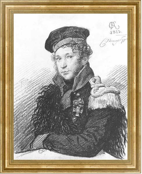 Постер Портрет А.Р.Томилова в форме ополченца. 1813 с типом исполнения На холсте в раме в багетной раме NA033.1.051