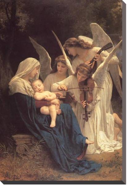 Постер Песня ангелов ( мадонна с ангелами ) с типом исполнения На холсте без рамы